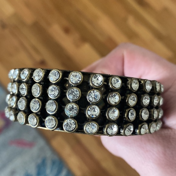 Brass and clear stone bracelet - Picture 2 of 2